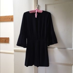 Zara navy jumpsuit with bell sleeves